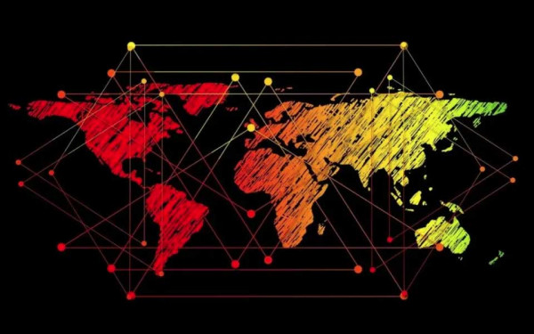 World Map With Connecting Lines