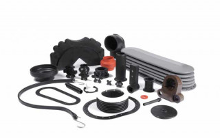 Various Colored Custom Rubber Molded Rubber Products Including Gaskets, Liners, Engineered Parts